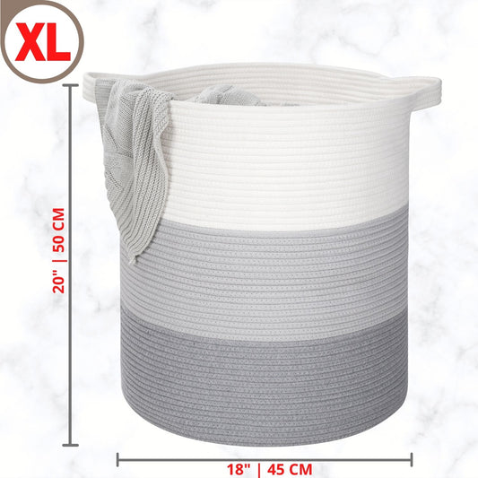 20"x18" Rope Basket - 3-Tone Light Grey