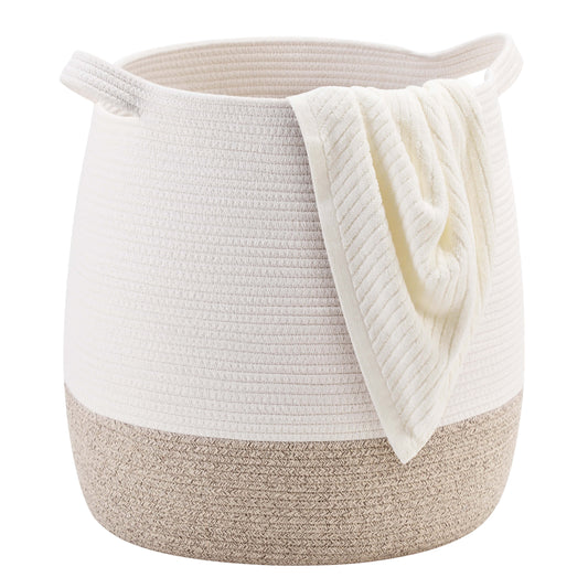 17" Belly Rope Basket - Light Brown