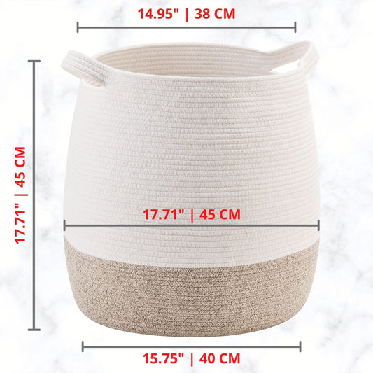 17" Belly Rope Basket - Light Brown