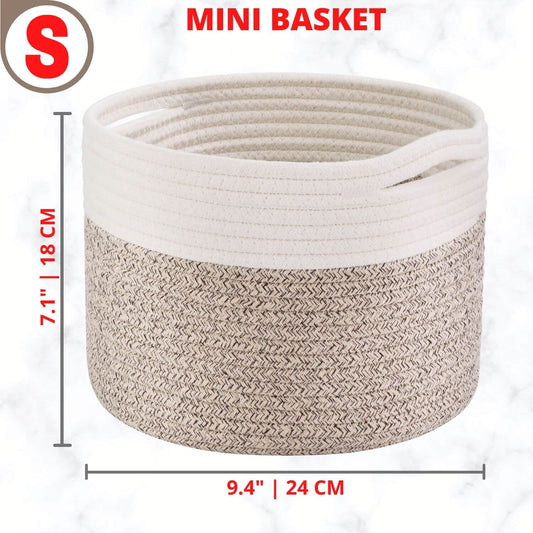 9.5"x7.1" Rope Basket - Light Brown