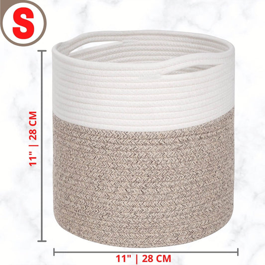 11"x11" Rope Basket - Light Brown