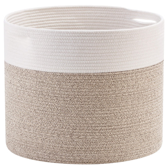 17"x15" Rope Basket w/ Slit Handles - Light Brown