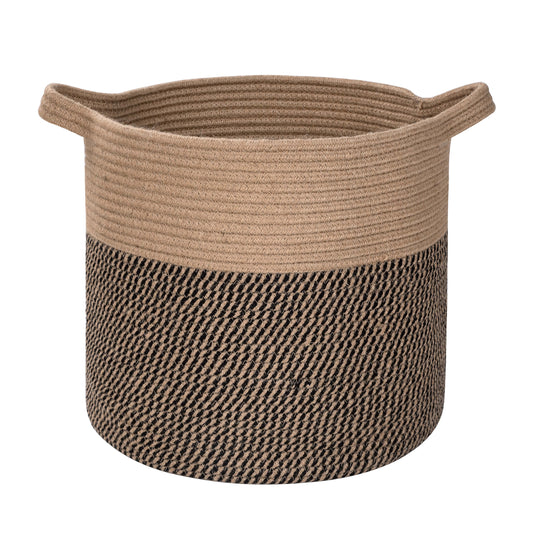15"x14.2" Rope Basket - Black Jute