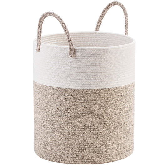 18"x16" Rope Basket w/ Long Handles - Light Brown