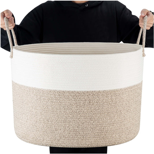 22"x14" Rope Basket w/ Long Handles - Light Brown