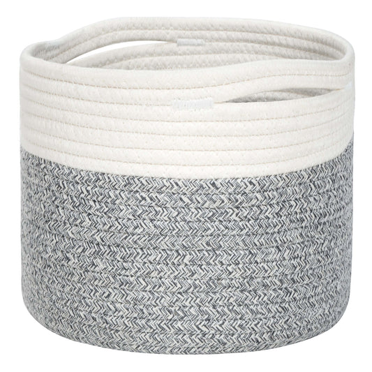 9.5"x7.1" Rope Basket - Light Gray