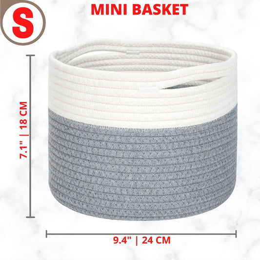 9.5"x7.1" Rope Basket - Dark Gray