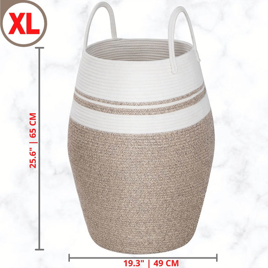 25.6" Belly Rope Basket - Light Brown