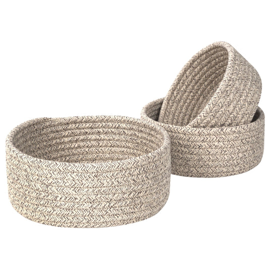 Set of 3 Nesting Catch-All Baskets - Light Brown
