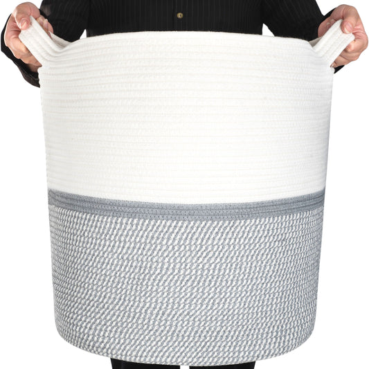 20"x18" Rope Basket - Light Grey Mix