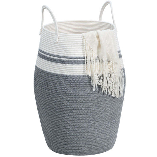25.6" Belly Rope Basket - Grey