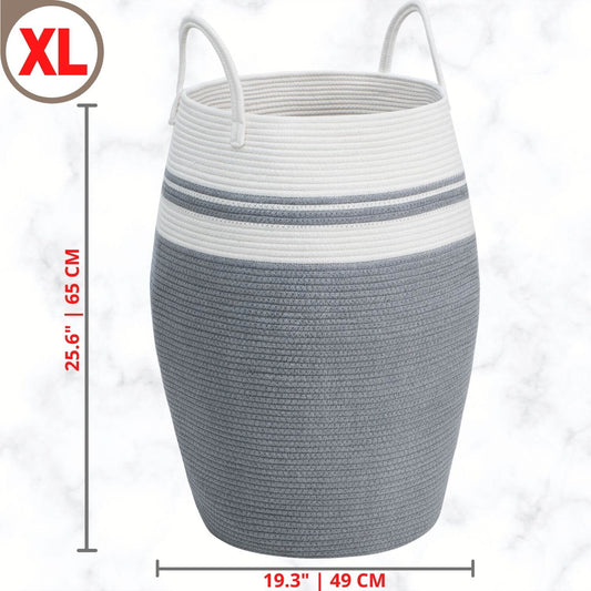 25.6" Belly Rope Basket - Grey