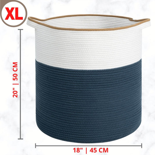 20"x18" Rope Basket - Prussian Blue