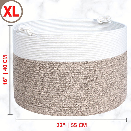 22"x16" Rope Basket w/ Knot Handles - Light Brown