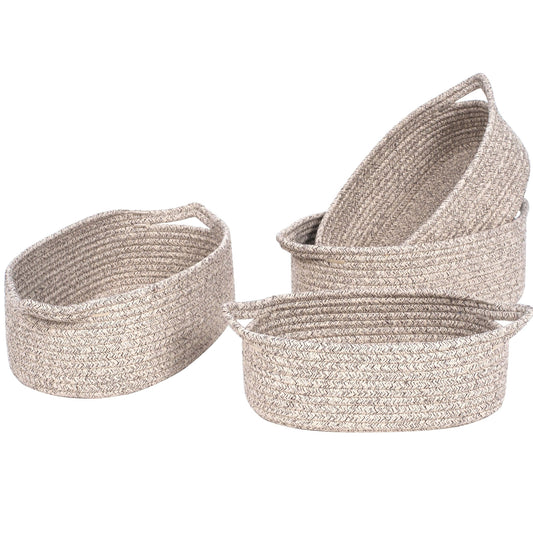 Set of 4 Nesting Baskets - Light Brown