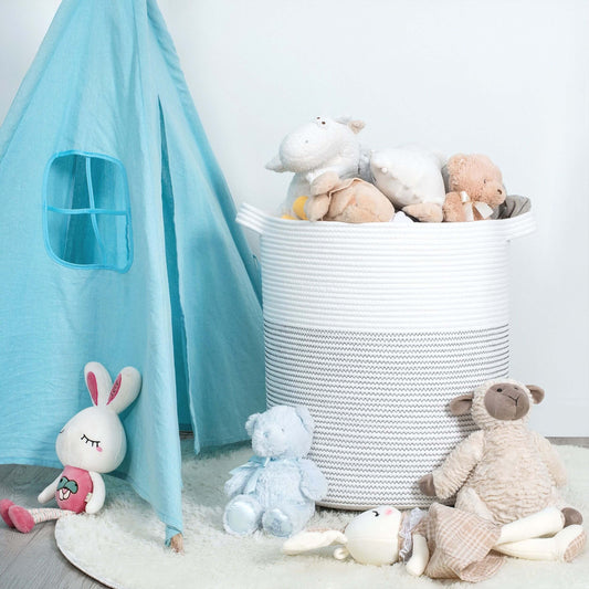 20"x18" Rope Basket - Black Stitching