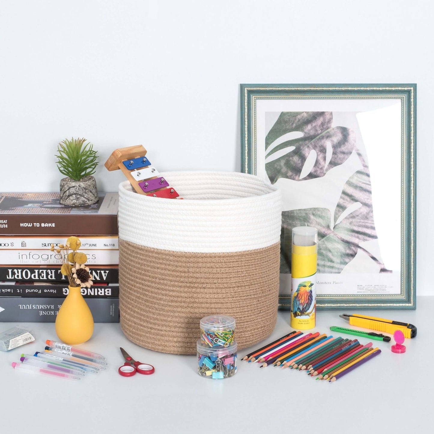 11"x11" Rope Basket - Jute