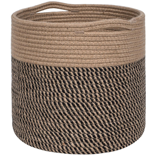 11"x11" Rope Basket - Black Jute