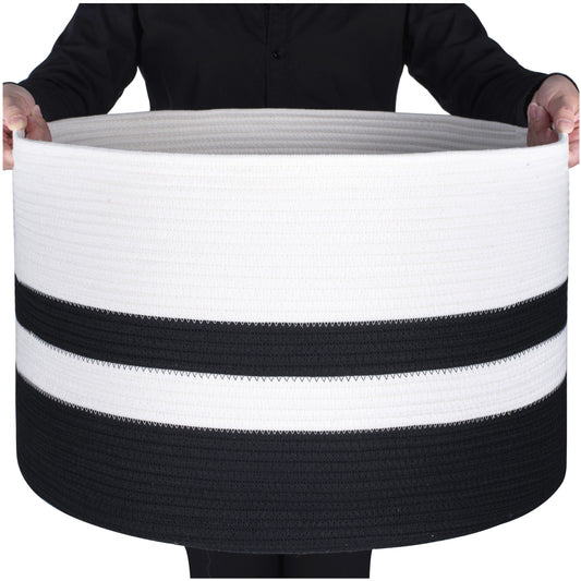 22"x14" Rope Basket w/ Slit Handles - Black
