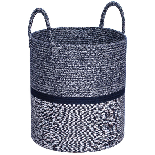 18"x16" Rope Basket w/ Long Handles - Dark Blue Mix