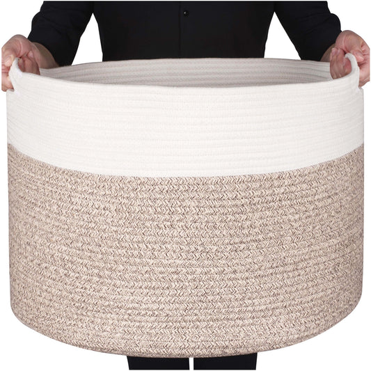 22"x14" Rope Basket w/ Slit Handles - Light Brown