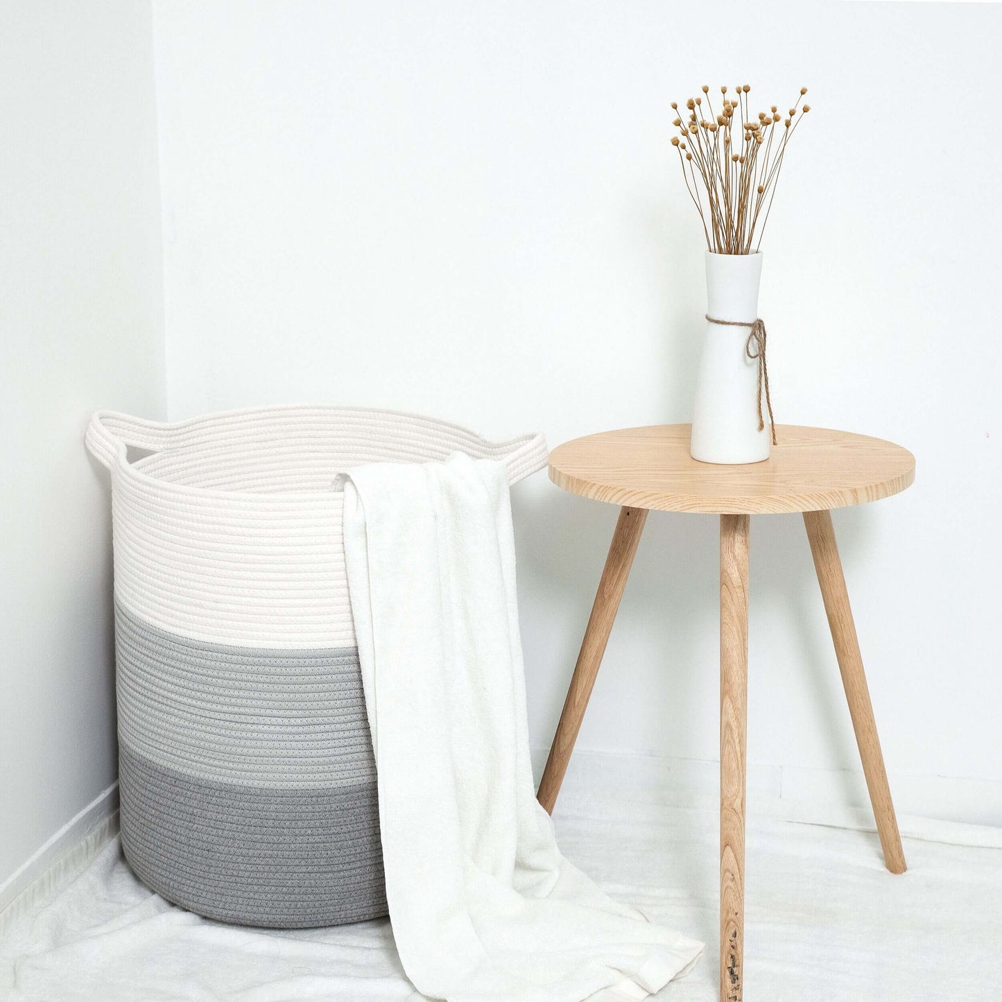 20"x18" Rope Basket - 3-Tone Light Grey
