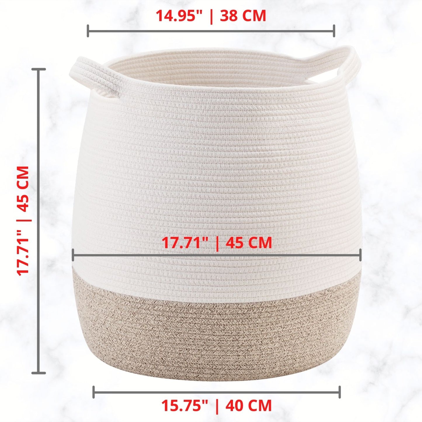 17" Belly Rope Basket - Light Brown
