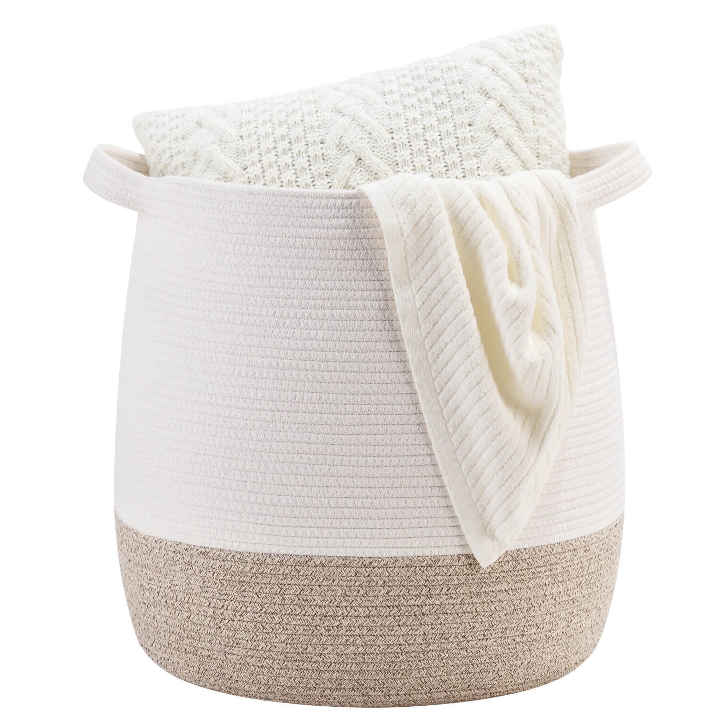 17" Belly Rope Basket - Light Brown
