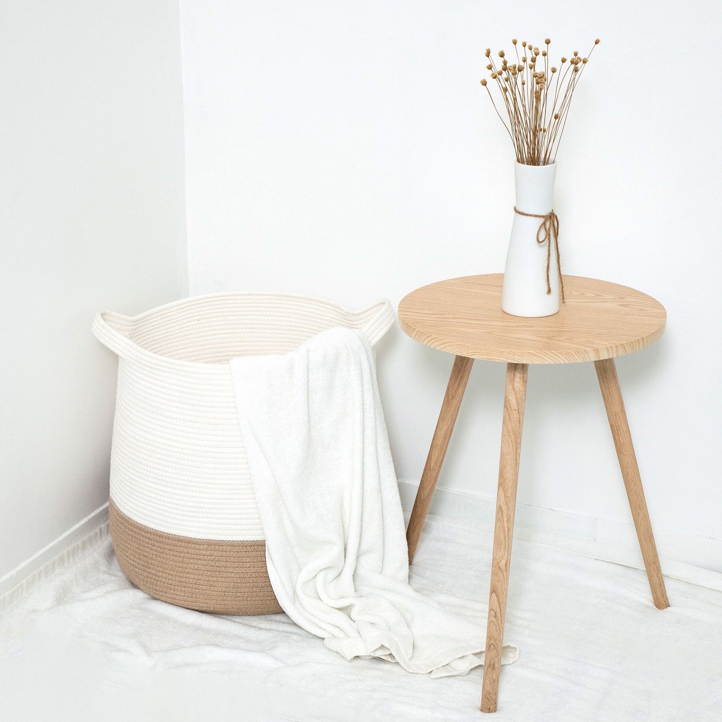 17" Belly Rope Basket - Jute