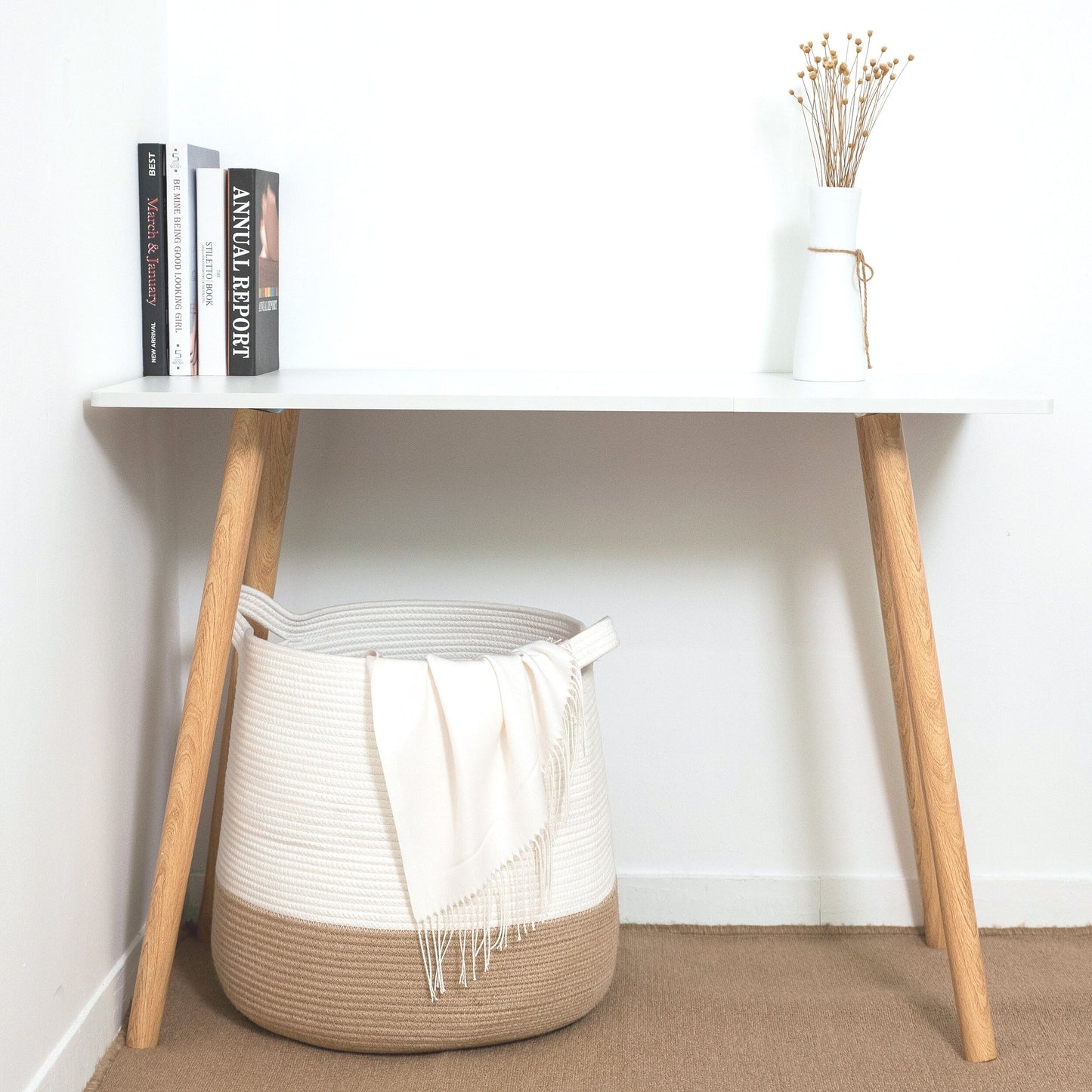 17" Belly Rope Basket - Jute
