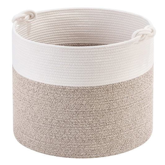 15"x14.2" Rope Basket w/ Knot Handles - Light Brown