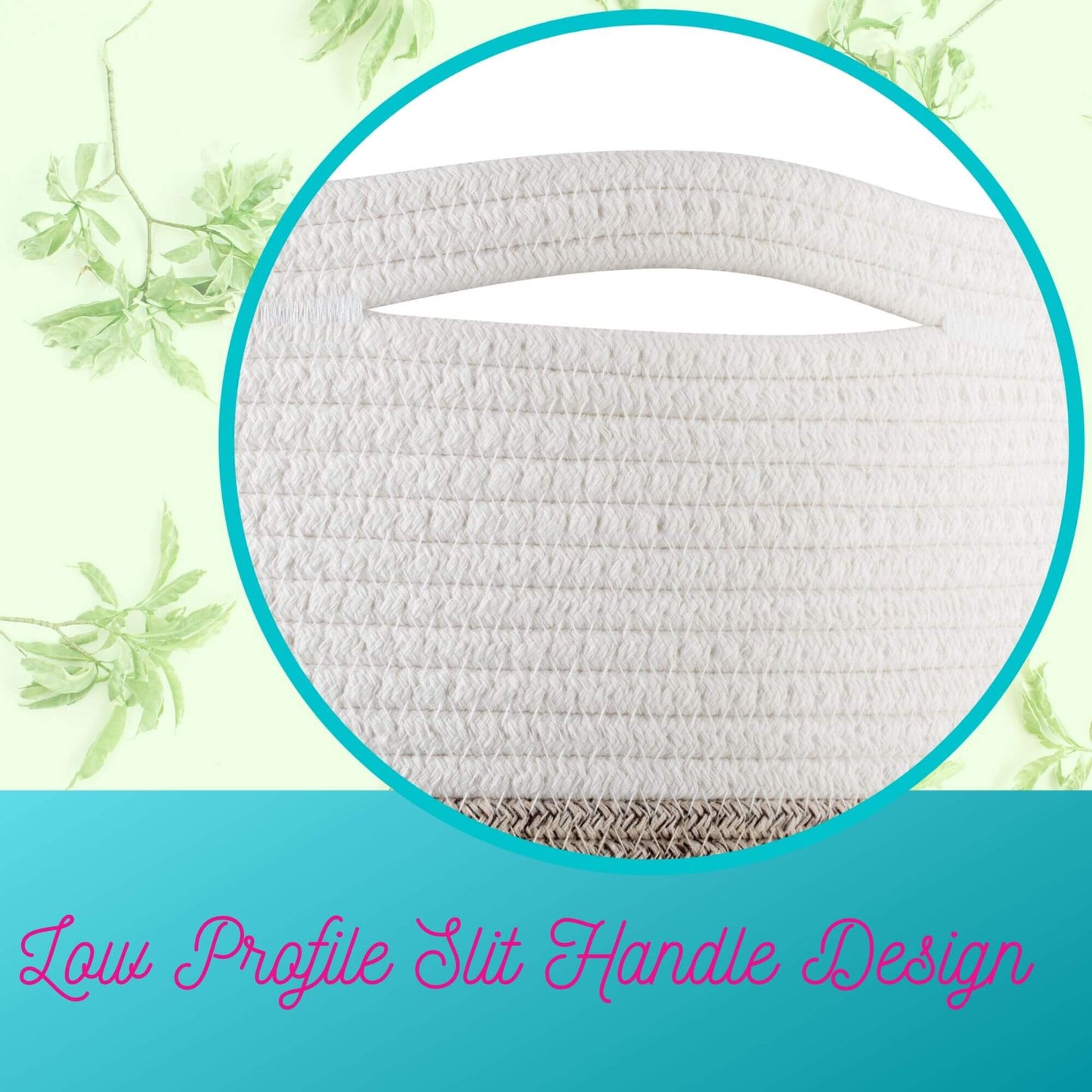 17"x15" Rope Basket w/ Slit Handles - Light Brown