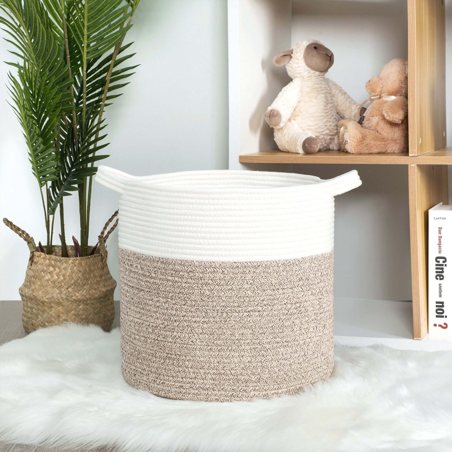 15"x14.2" Rope Basket - Light Brown