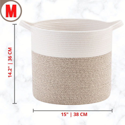 15"x14.2" Rope Basket - Light Brown