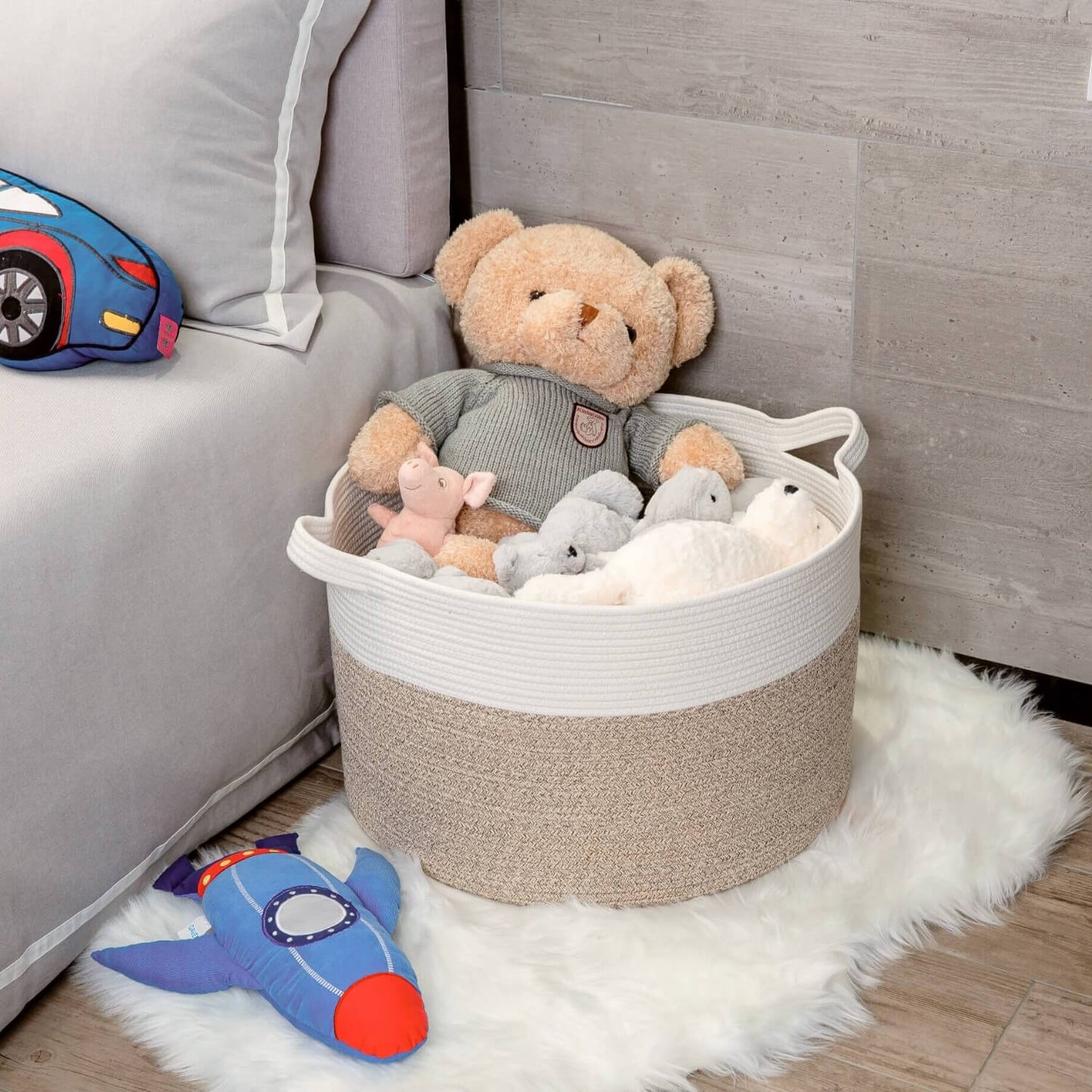 22"x14" Rope Basket - Light Brown