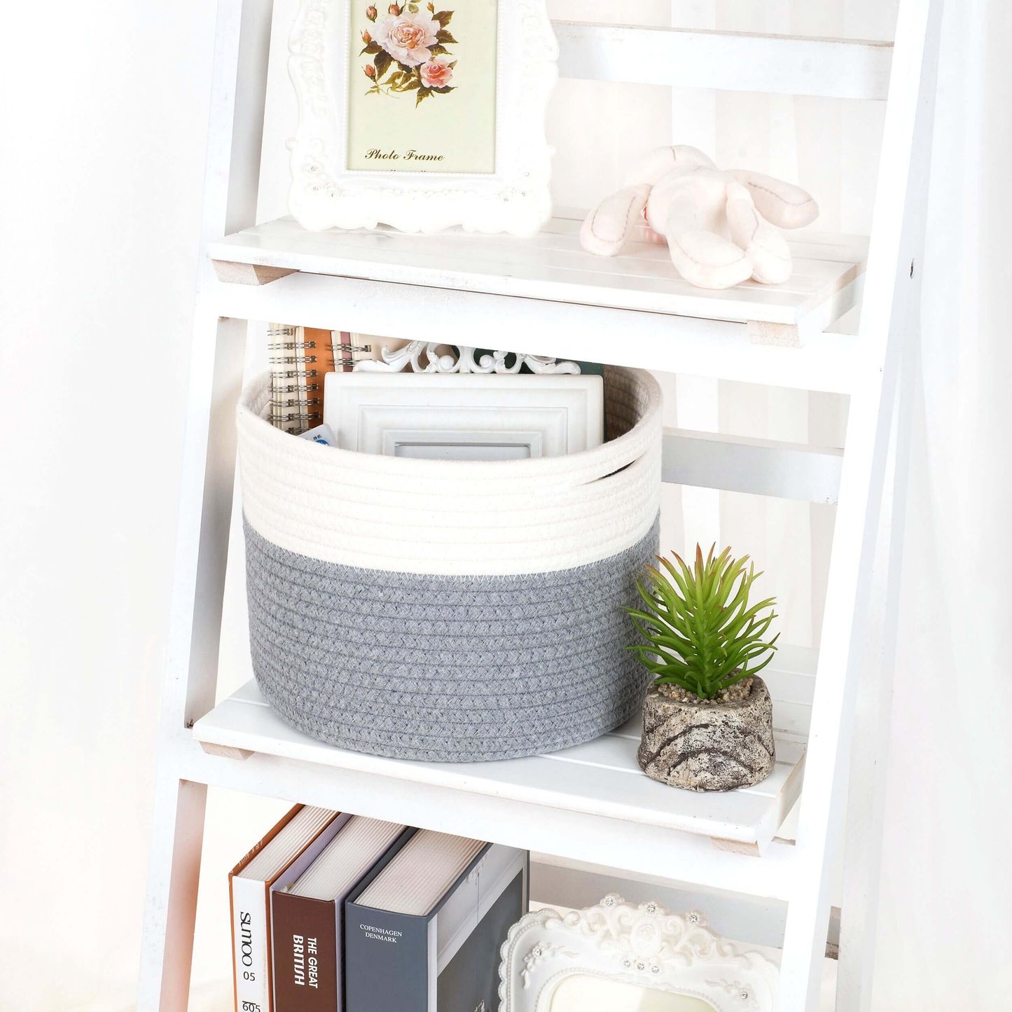 9.5"x7.1" Rope Basket - Dark Gray