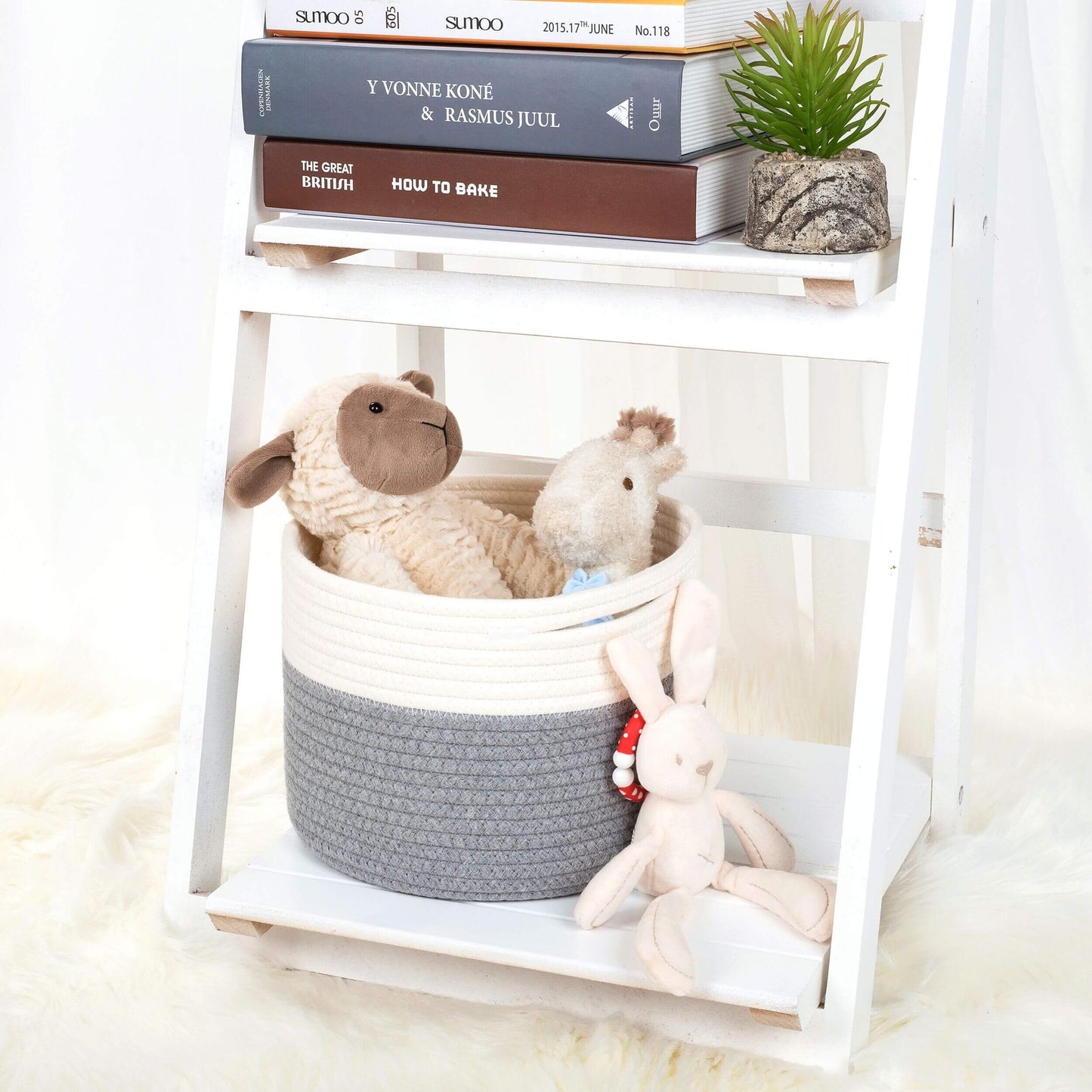 9.5"x7.1" Rope Basket - Dark Gray