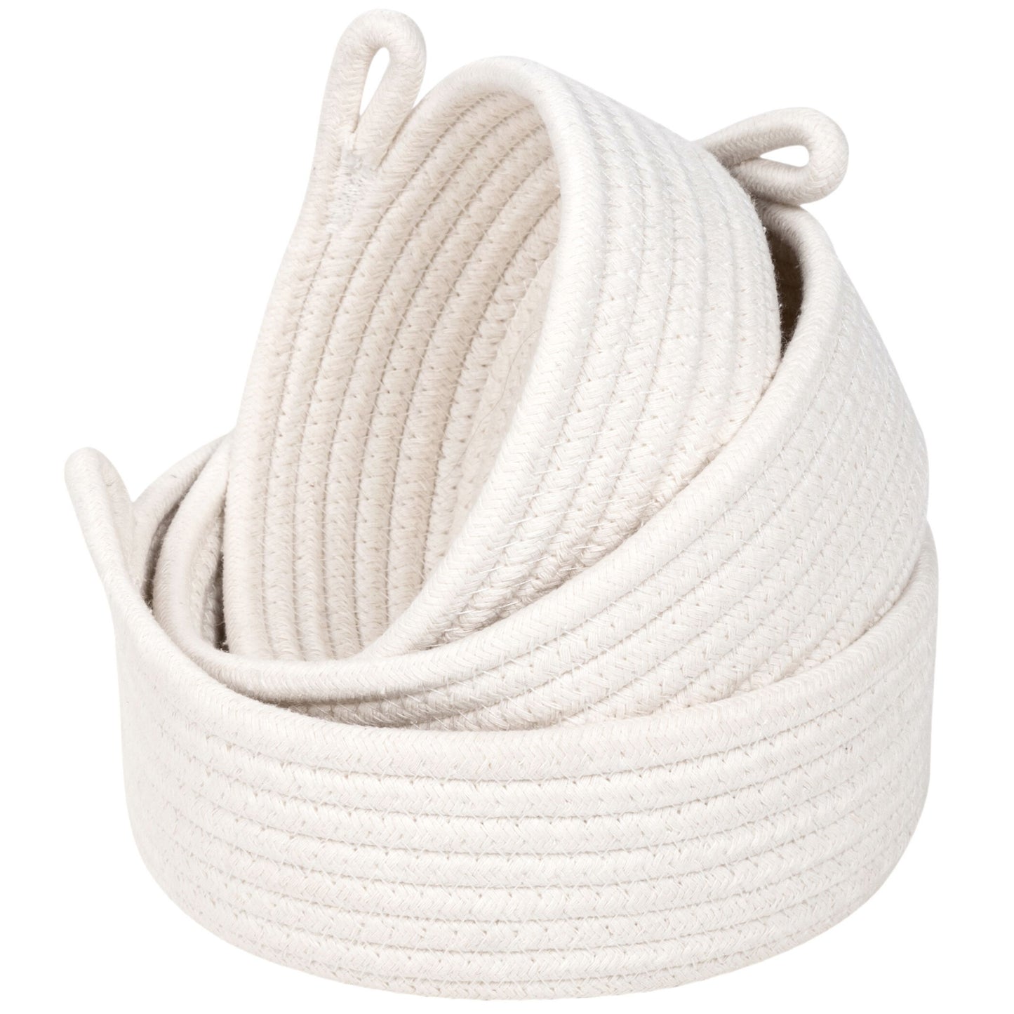 Set of 3 Nesting Catch-All Baskets - Off-White