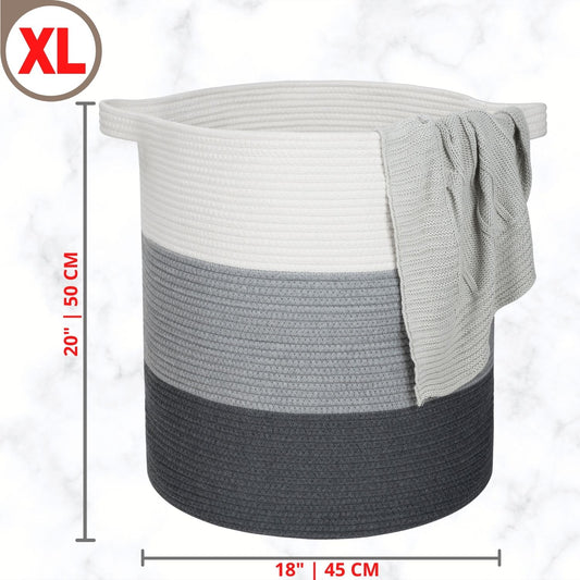 20"x18" Rope Basket - 3-Tone Dark Grey