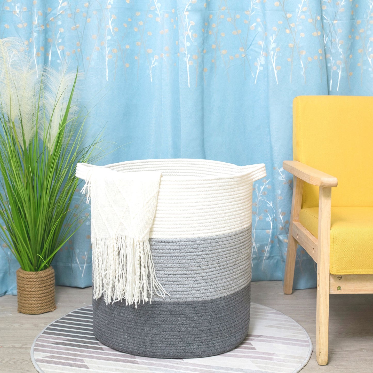 20"x18" Rope Basket - 3-Tone Dark Grey