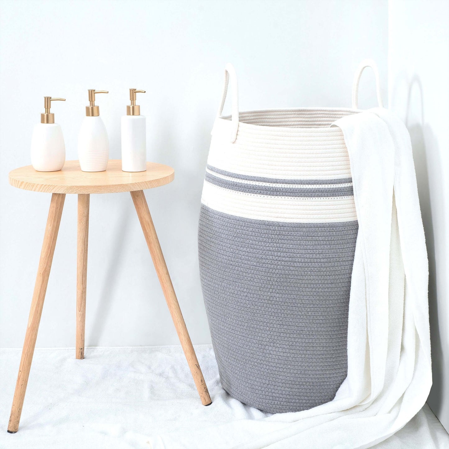 25.6" Belly Rope Basket - Grey