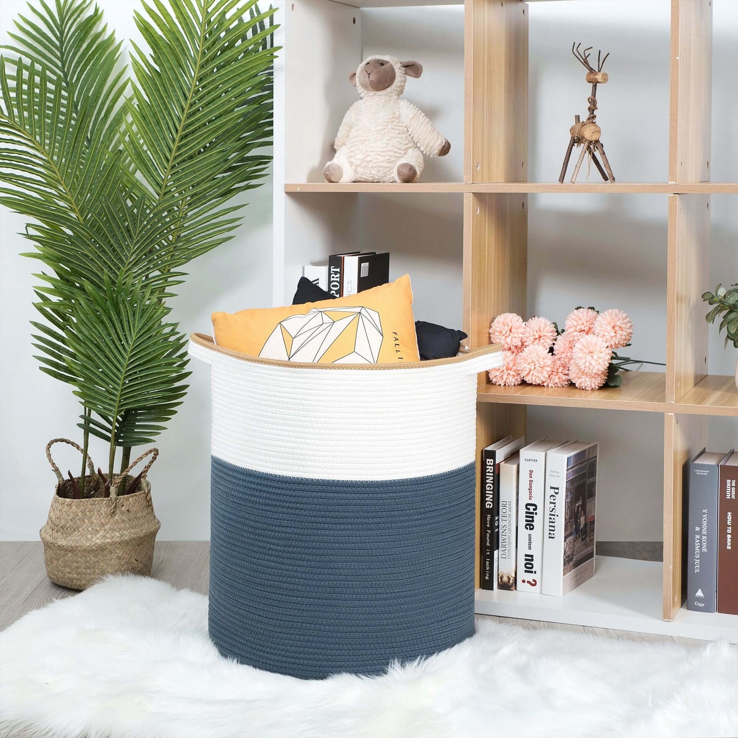 20"x18" Rope Basket - Prussian Blue