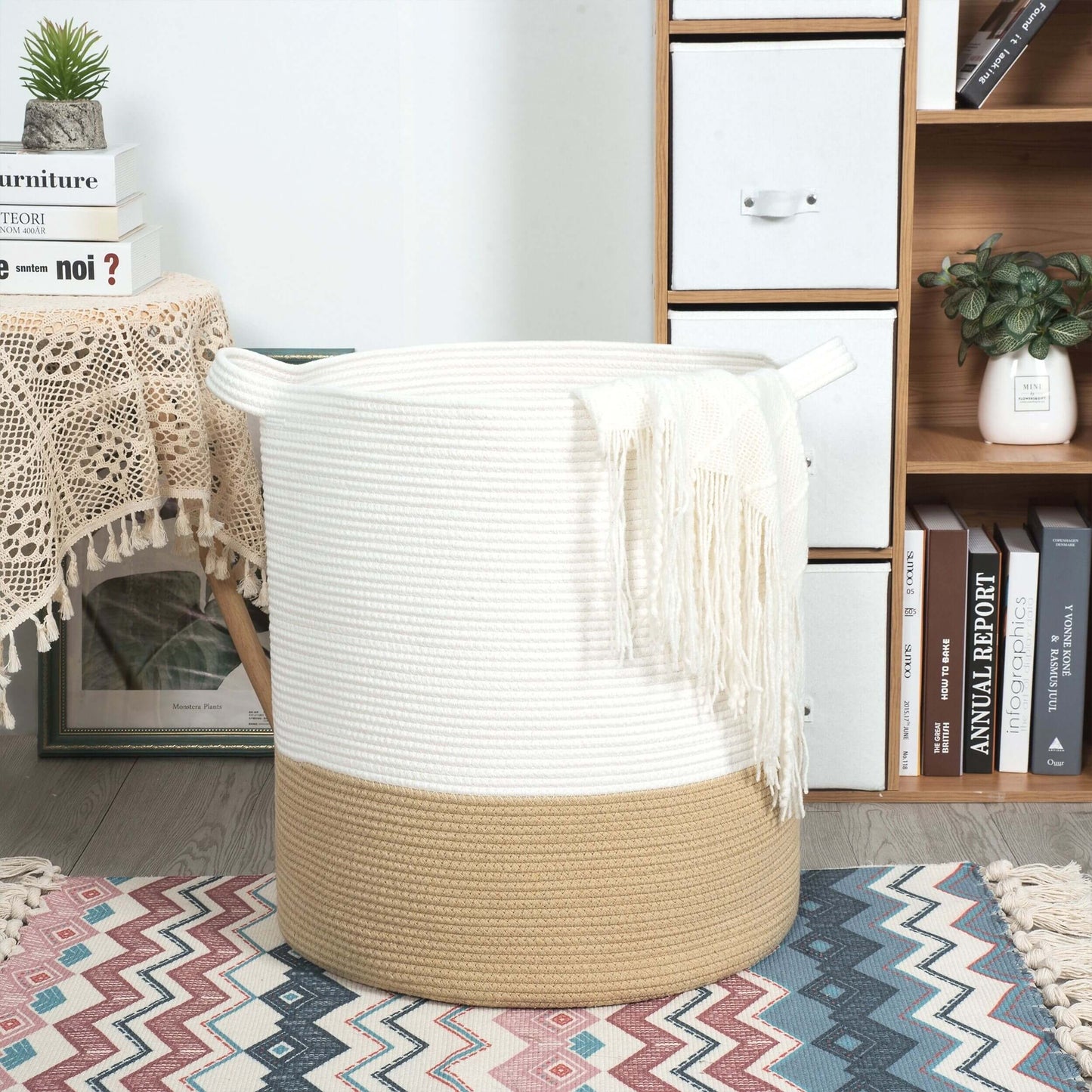20"x18" Rope Basket - Beige