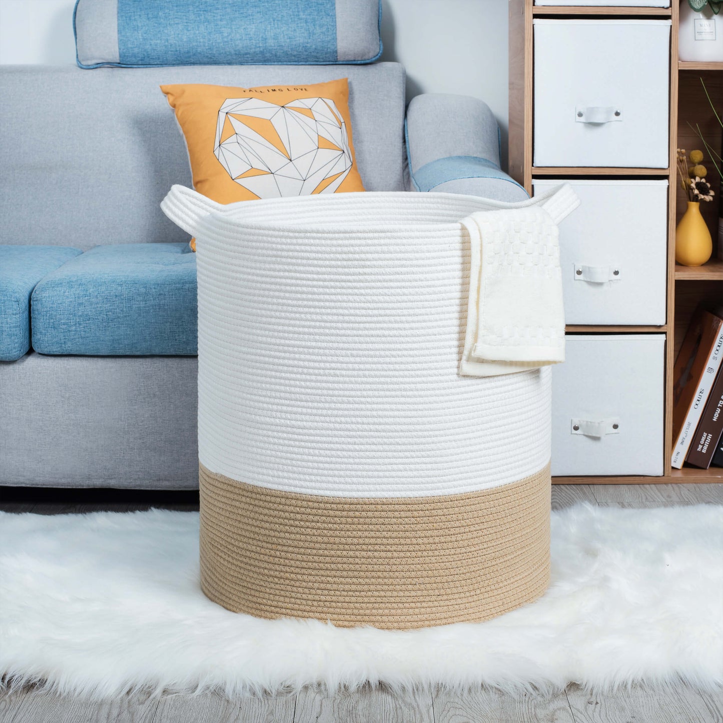 20"x18" Rope Basket - Beige