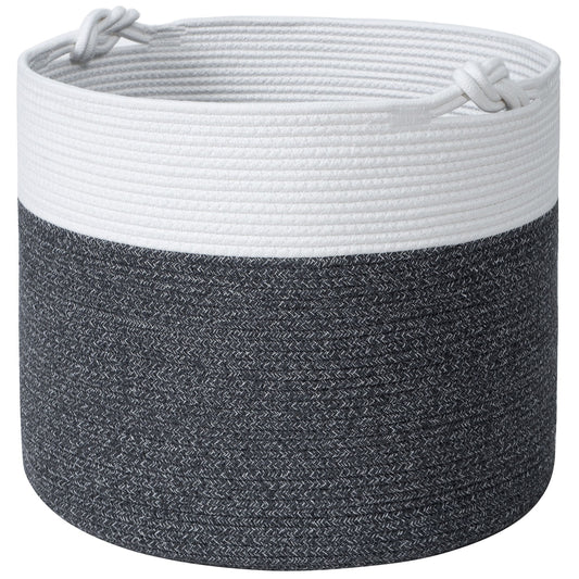 15"x14.2" Rope Basket w/ Knot Handles - Moonlight Grey