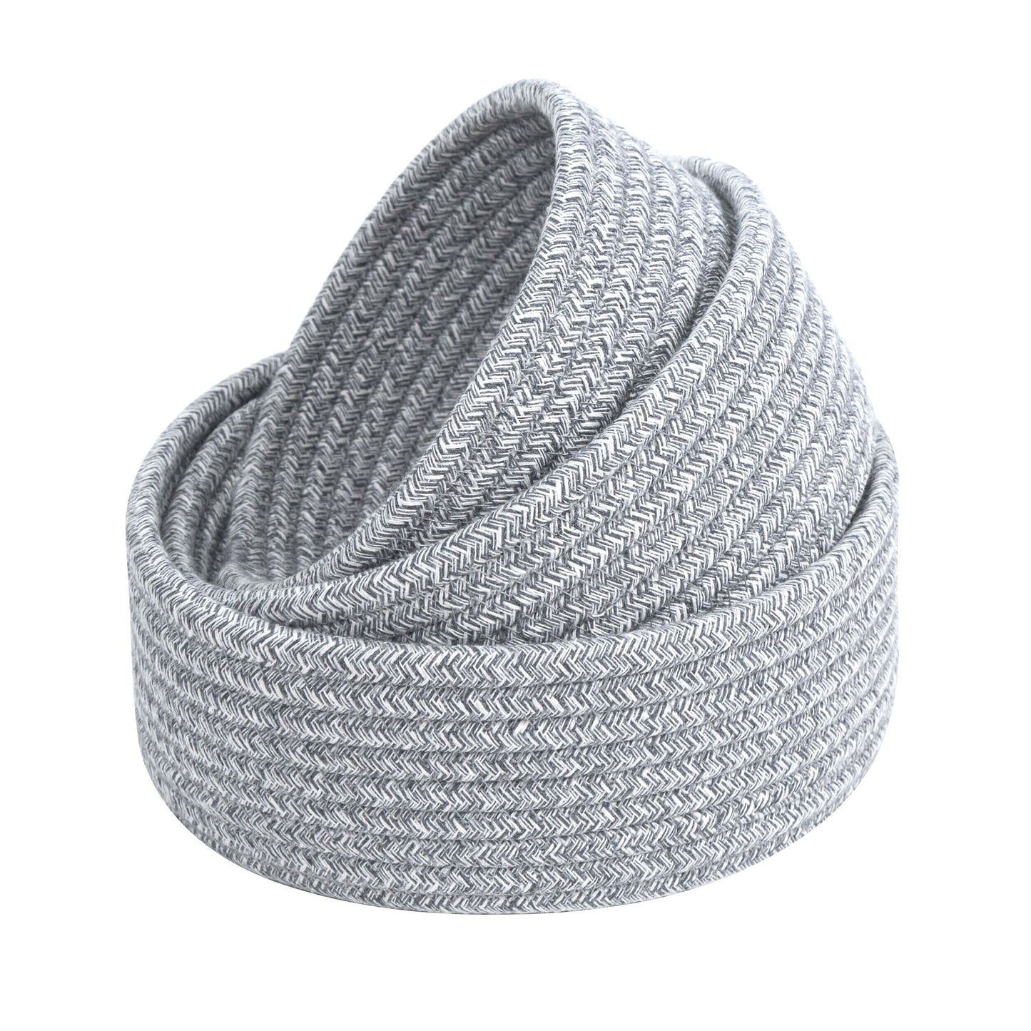 Set of 3 Nesting Catch-All Baskets - Light Grey Mix