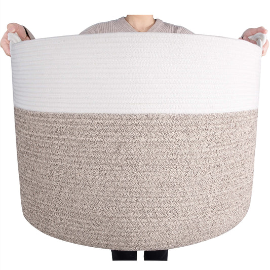 22"x16" Rope Basket w/ Knot Handles - Light Brown