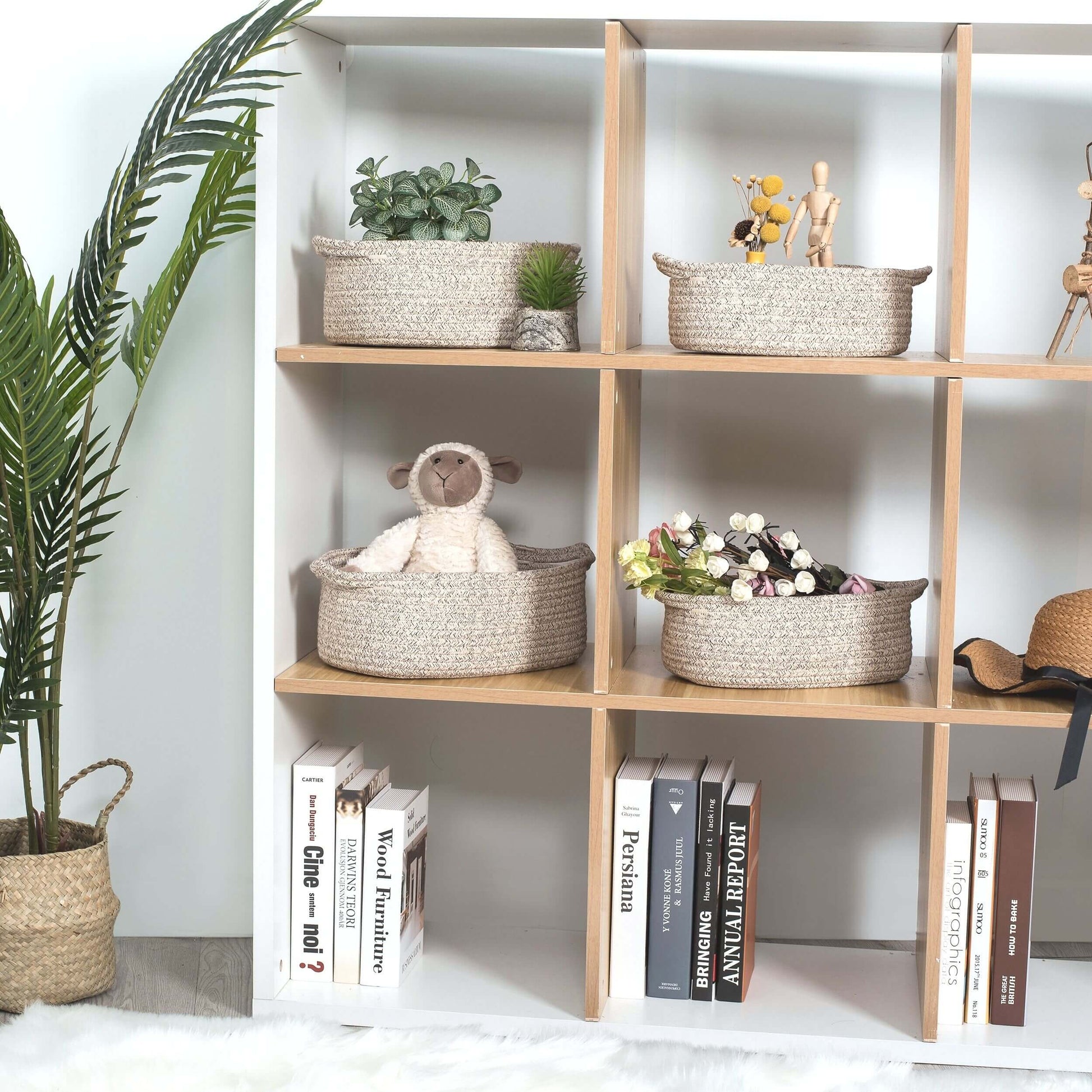 Nesting Storage Baskets | 3 Piece Decorative Shelf Storage Basket Set